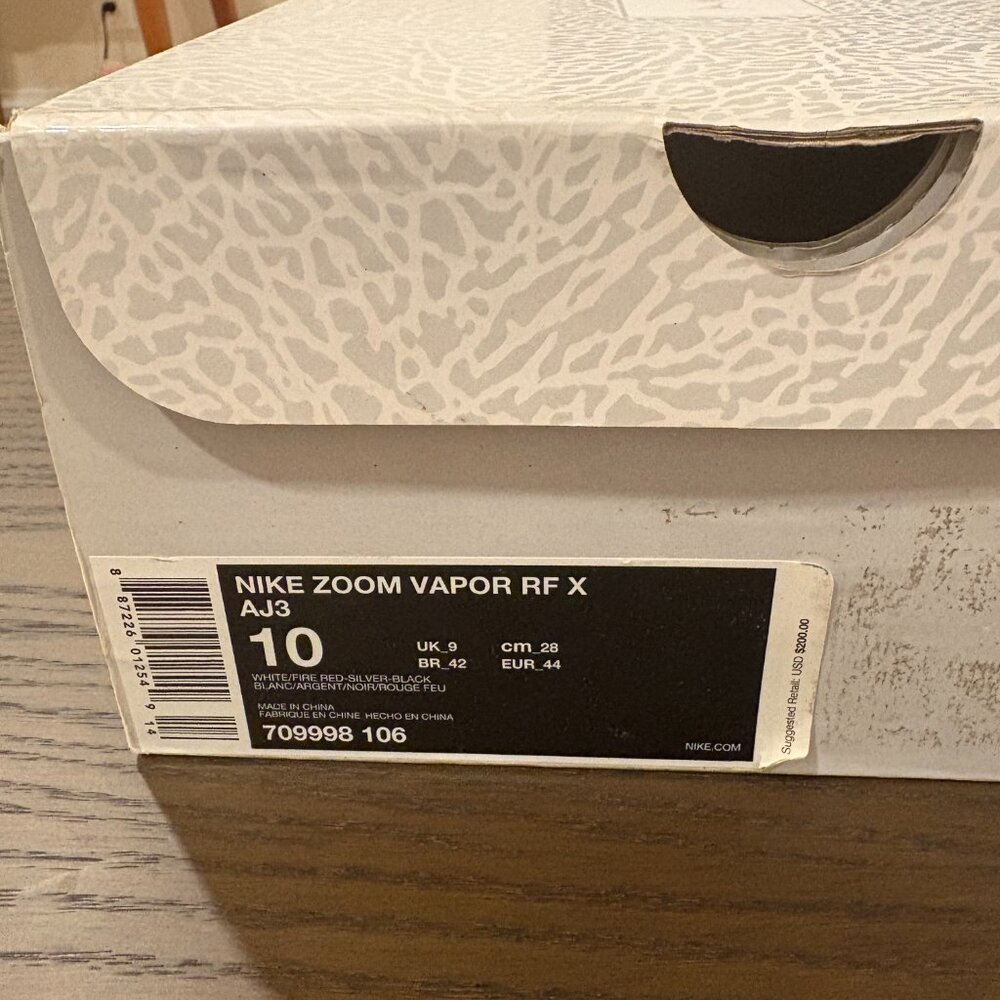 DEADSTOCK - Fire Red Nike Zoom Vapor AJ3 Men's Size: 10 (U.S. Open) - Picture 11 of 15